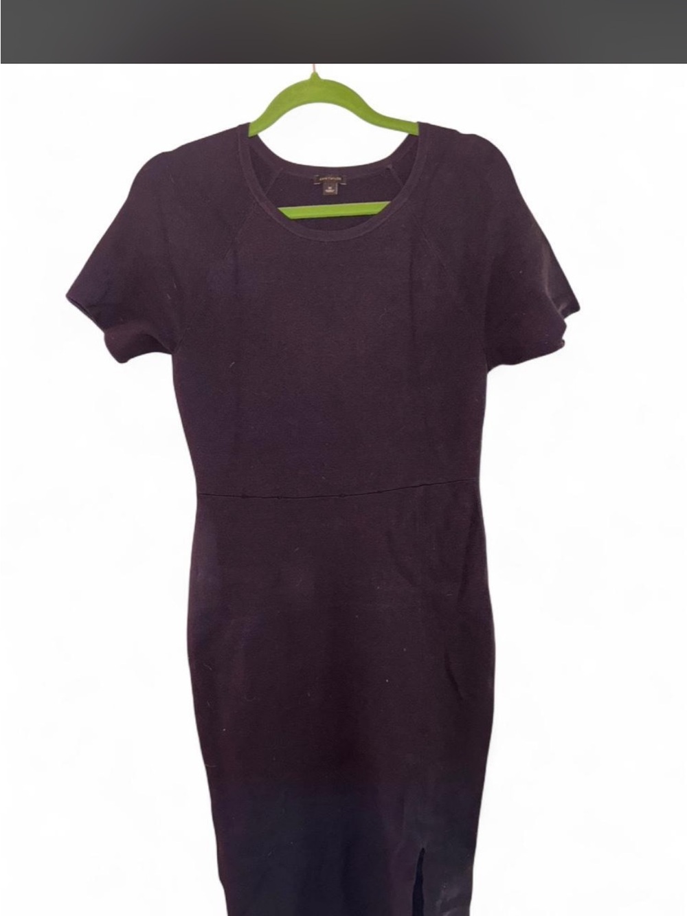 Ann Taylor Black Short-Sleeve Knit Tunic Dress